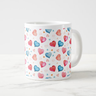 Farbenfrohe Herzen Jumbo-Tasse