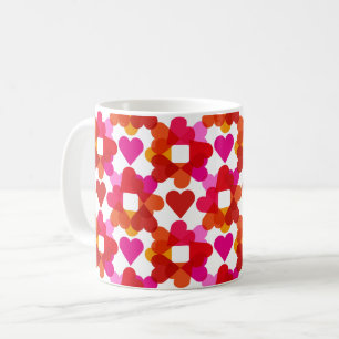 Farbenfrohe Herzen Kaffeetasse
