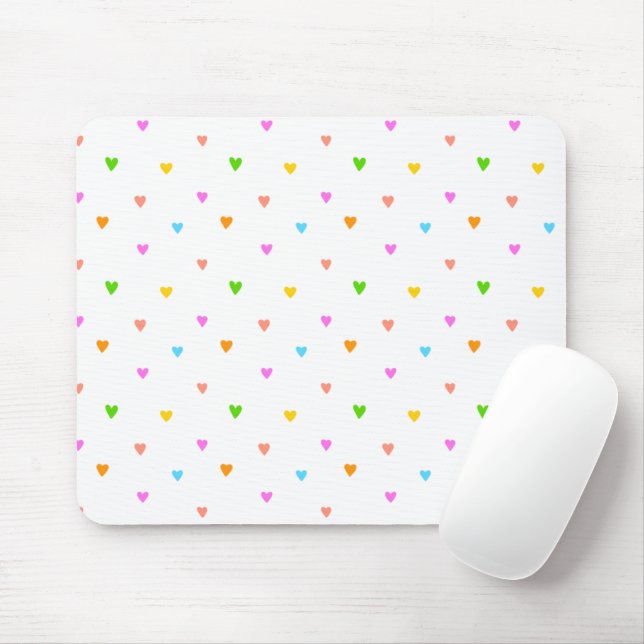 Farbenfrohe Herzen Mousepad (Mit Mouse)