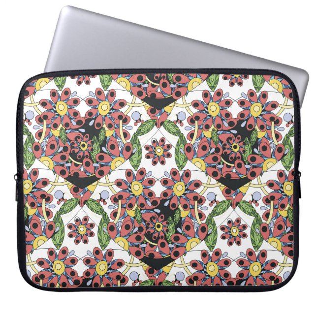Farbenfrohe Herzen, nahtlos romantisches Muster. Laptopschutzhülle (Vorderseite)