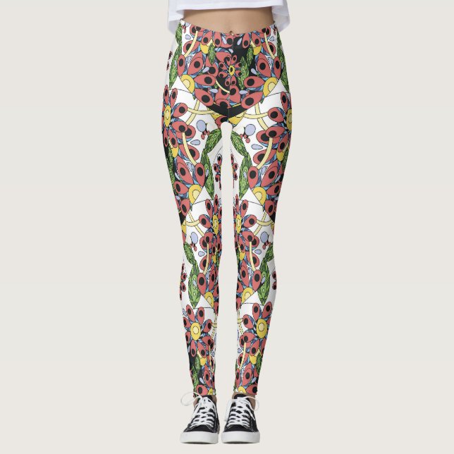 Farbenfrohe Herzen, nahtlos romantisches Muster. Leggings (Vorderseite)