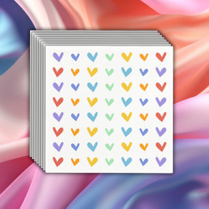 Farbenfrohe Herzen treffen Retro-Regenbogen-Baby-P Serviette
