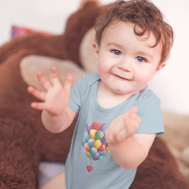 Farbenfrohe, herzenförmige Balloons Baby Strampler