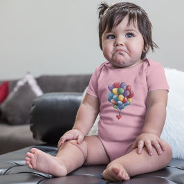 Farbenfrohe, herzenförmige Balloons Baby Strampler