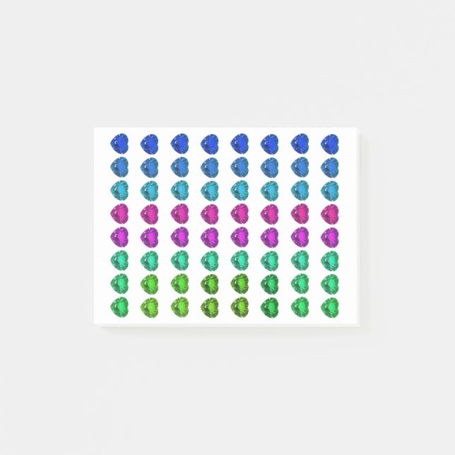 Farbenfrohe Herzklappen Post-it Klebezettel (Vorderseite)