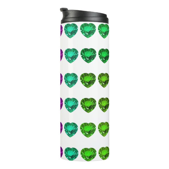 Farbenfrohe Herzklappen Thermosbecher (Nach rechts gedreht)