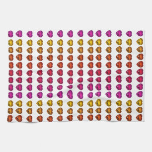 Farbenfrohe Herzmuster - Spaß und spielerisches De Geschirrtuch