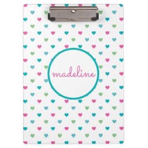 Farbenfrohe Herzpolka Dot Clipboard Klemmbrett