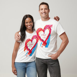 Farbenfrohe Herzstillstand Kunst T-Shirt