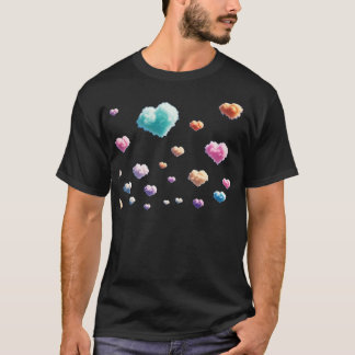 Farbenfrohe Herzwolken T-Shirt