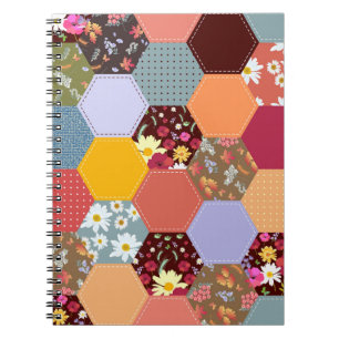 Farbenfrohe Hexagon-Blume, die Design verlassen Notizblock