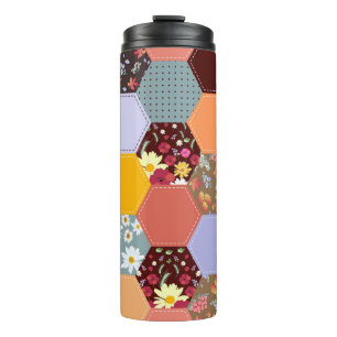 Farbenfrohe Hexagon-Blume, die Design verlassen Thermosbecher