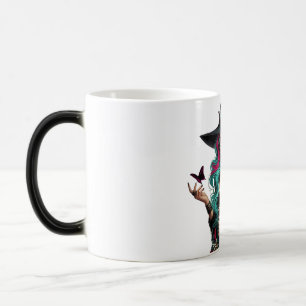 Farbenfrohe Hexen-Rose Keramik Tasse