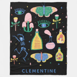 Farbenfrohe Hexenzaubertrank Personalisiert Schwar Fleecedecke