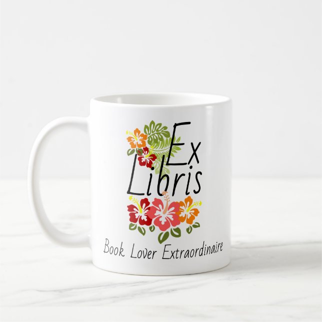 Farbenfrohe Hibiskus Lover Kaffeetasse (Links)
