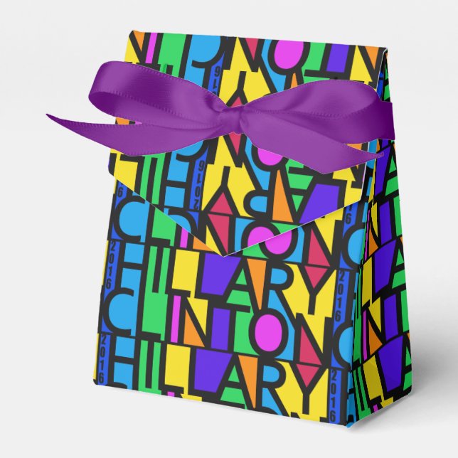 Farbenfrohe Hillary Clinton 2016 Fabrikkisten Geschenkschachtel (Vorderseite)