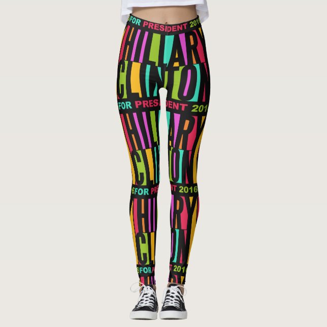 Farbenfrohe Hillary Clinton 2016 Leggings (Vorderseite)
