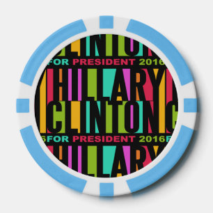 Farbenfrohe Hillary Clinton 2016 Poker Chips