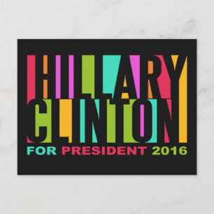 Farbenfrohe Hillary Clinton 2016 Postkarte