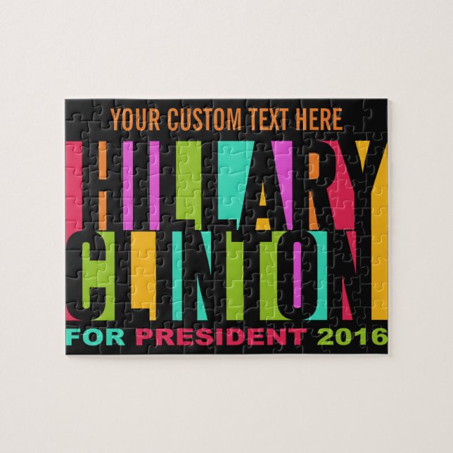 Farbenfrohe Hillary Clinton 2016-Puzzle Puzzle (Horizontal)
