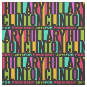 Farbenfrohe Hillary Clinton 2016 Stoff