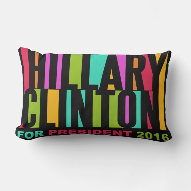Farbenfrohe Hillary Clinton 2016 wirft pillow Lendenkissen (Vorderseite)