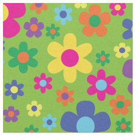 Farbenfrohe Hippie 70er Blume Stoff