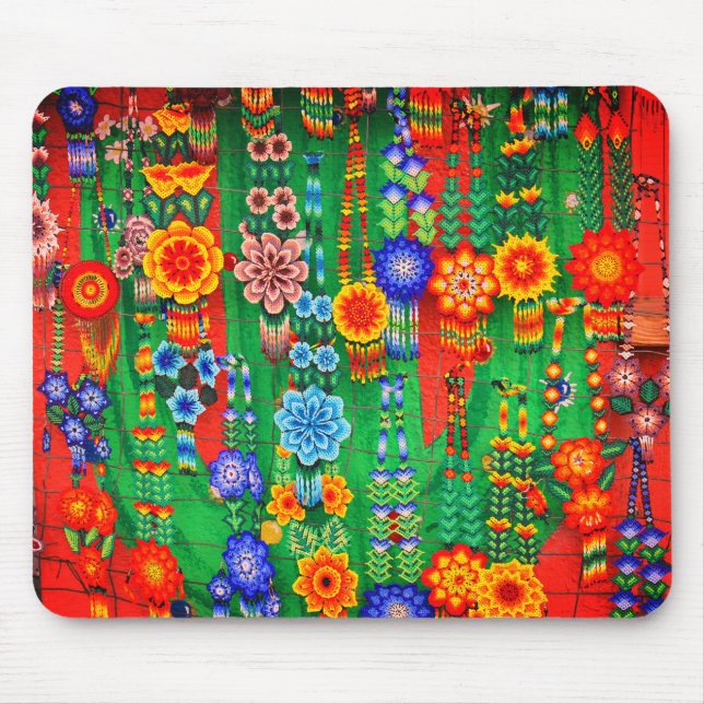 Farbenfrohe Hippie-Blume-Designs Mousepad (Vorne)