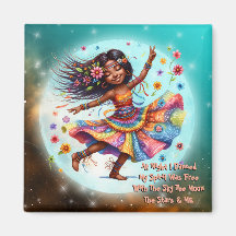 Farbenfrohe Hippie Chic Moon Dance Magnet