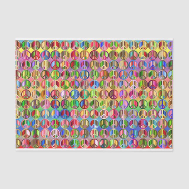 Farbenfrohe Hippie Peace Decoupage Seidenpapier (Vorderseite)