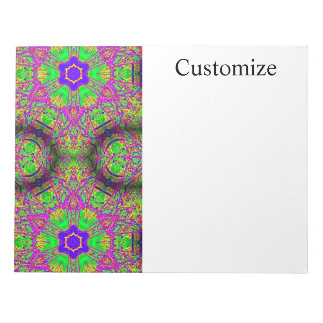 Farbenfrohe Hippie-Stil psychedelisch Notizblock (Vorderseite)
