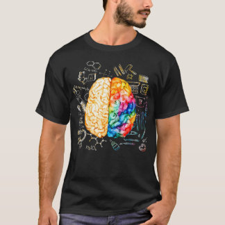 Farbenfrohe Hirnforschung und Kunst Neurowissensch T-Shirt