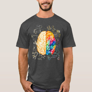 Farbenfrohe Hirnwissenschaft und Kunst Neurowissen T-Shirt