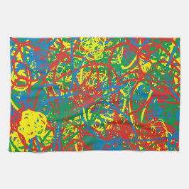 Farbenfrohe Hitzewallungen mehrfarbige Splash Rege Geschirrtuch