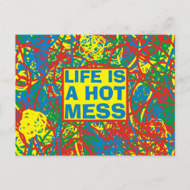 Farbenfrohe Hitzewallungen mehrfarbige Splash Rege Postkarte