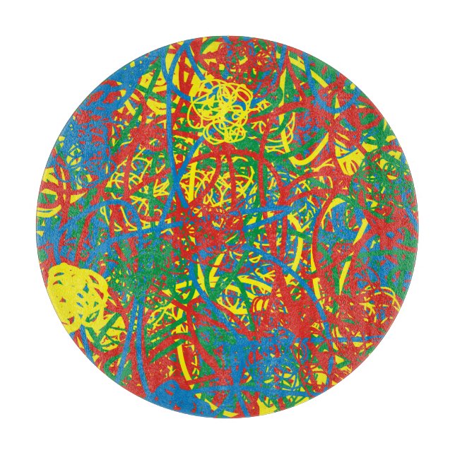 Farbenfrohe Hitzewallungen mehrfarbige Splash Rege Schneidebrett (Vorderseite)