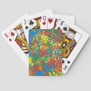 Farbenfrohe Hitzewallungen mehrfarbige Splash Rege Spielkarten