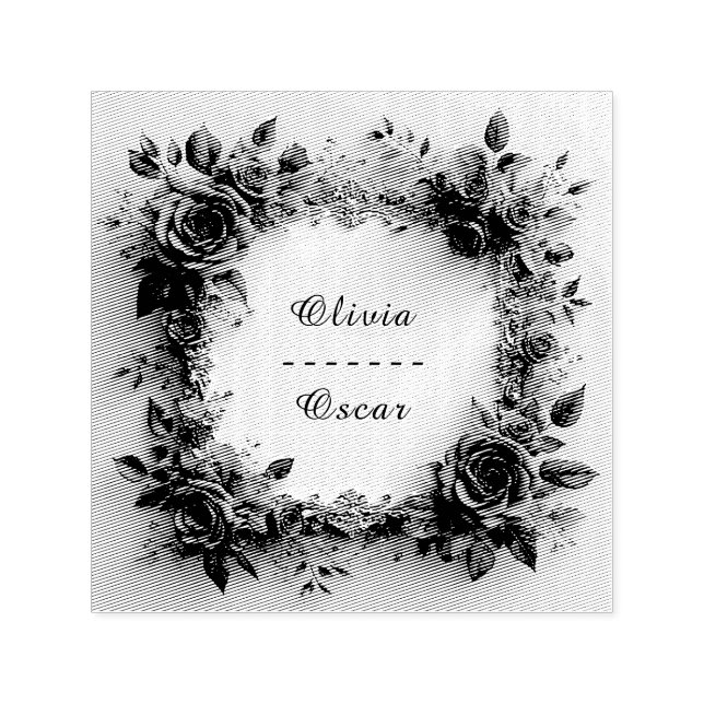 Farbenfrohe Hochzeit Blumenreath Permastempel (Design)