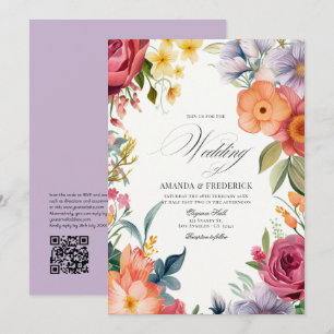 Farbenfrohe Hochzeit mit QR-Code Einladung