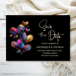 Farbenfrohe Hochzeitseinladung zum Vormerken Save The Date