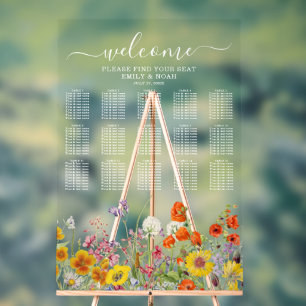 Farbenfrohe Hochzeitsskala für wild lebende Blume Acrylschild