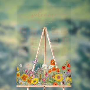 Farbenfrohe Hochzeitsskala für wild lebende Blume Acrylschild