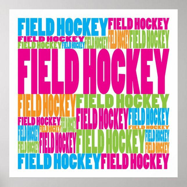 Farbenfrohe Hockey Poster (Vorne)