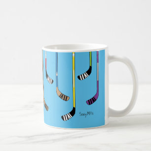 Farbenfrohe Hockeyschläger Kaffeetasse
