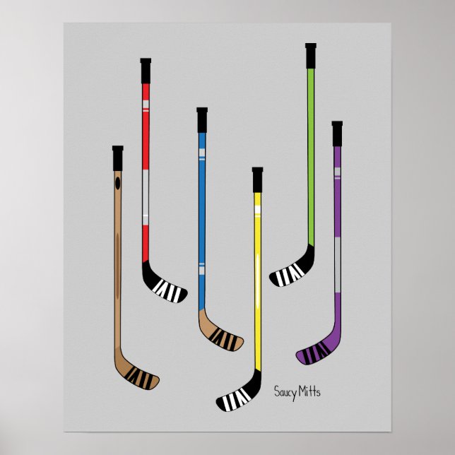 Farbenfrohe Hockeyschläger Poster (Vorne)