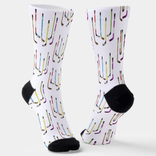 Farbenfrohe Hockeyschläger Socken