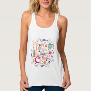 Farbenfrohe Holly Jolly Weihnachtsfeier Tank Top