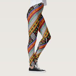 Farbenfrohe Holzgestaltung Leggings