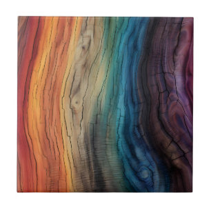 Farbenfrohe Holzkacheln Fliese