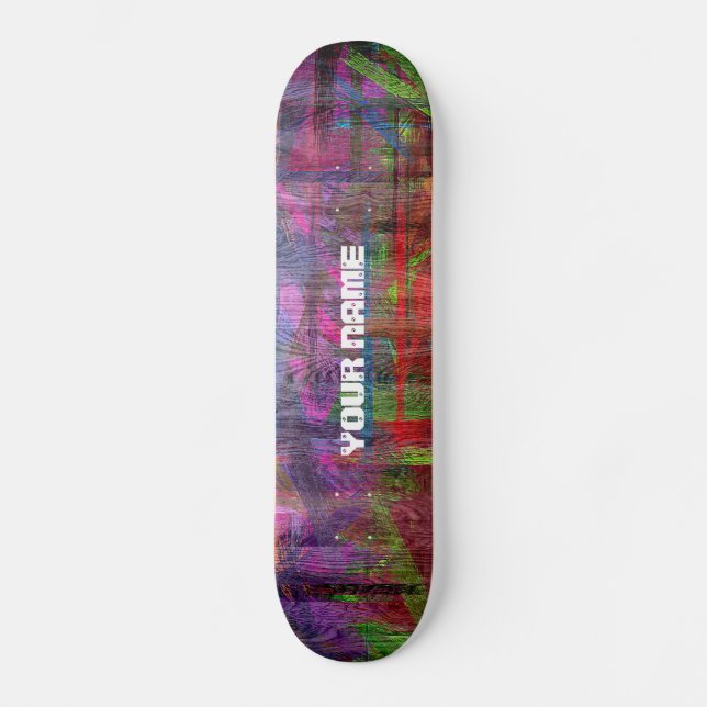 Farbenfrohe Holzkörner #2 Skateboard (Vorderseite)